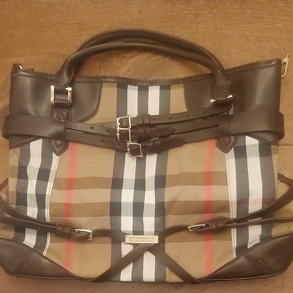 Burberry Bridle Bag with Signature Check Pattern